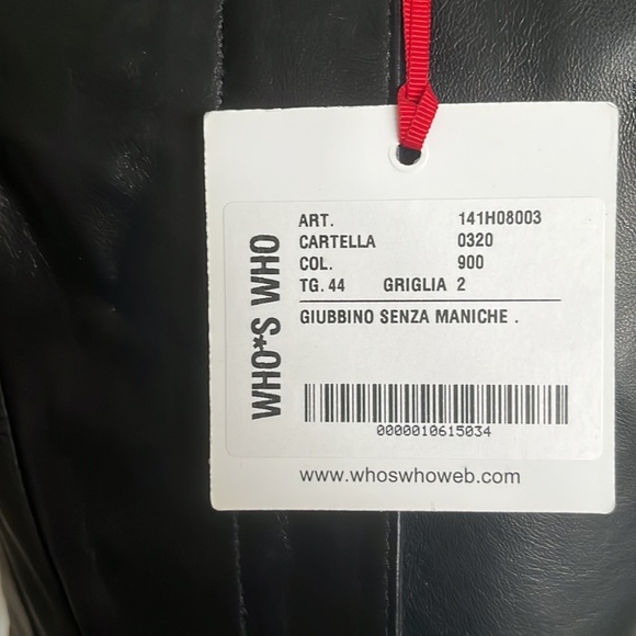 Woman’s who*s who Vest leather jacket black size 44 - Picture 5 of 10